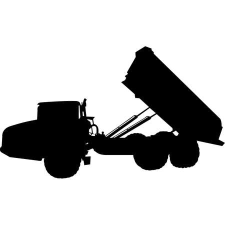 Articulated Dump Truck Silhouette Vectorのイラスト素材