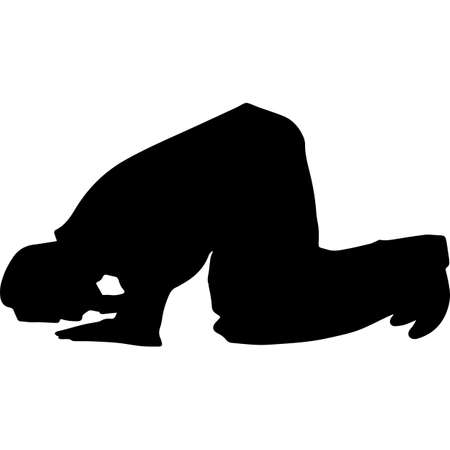 Vector of Man Praying Silhouette Vector - ID:1-158261426 - Royalty Free ...