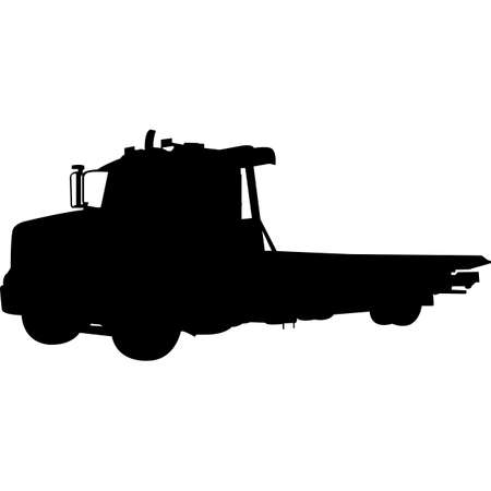 Flatbed Truck Medium Duty Silhouette Vectorのイラスト素材