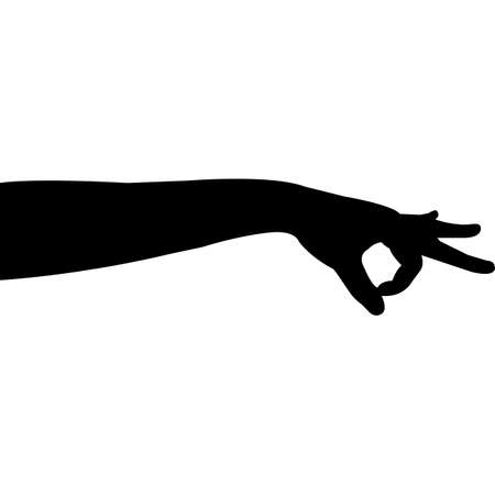 Full Arm Hand Gestures Silhouette Vectorのイラスト素材