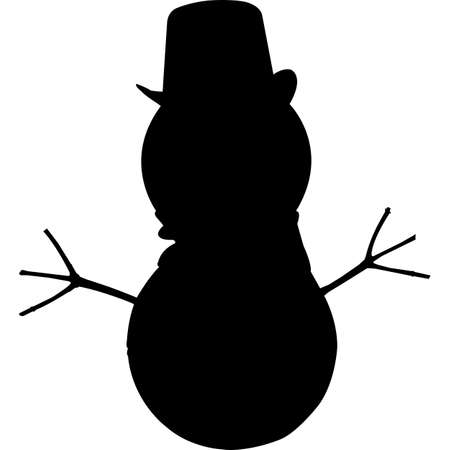 Snowman Silhouette Vectorのイラスト素材