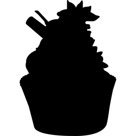 Cupcakes Silhouette Vectorのイラスト素材
