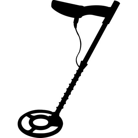 Metal Detector and Detecting Silhouette Vectorのイラスト素材