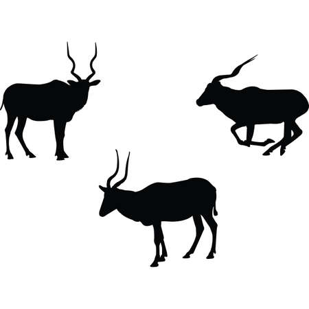 Addax Silhouette Vectorのイラスト素材