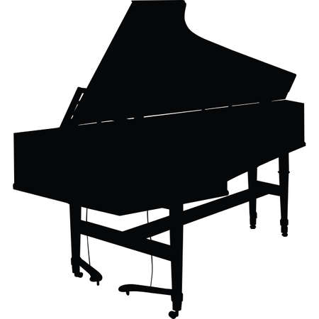 Harpsichord Silhouette Vectorのイラスト素材