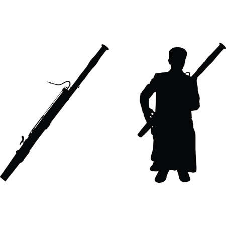 Bassoon Silhouette Vectorのイラスト素材