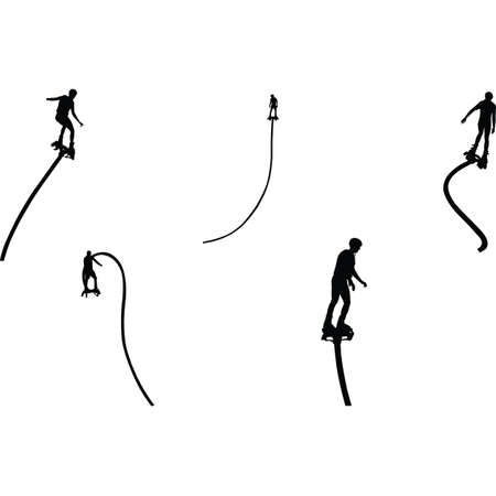 Flyboarding Silhouette Vectorのイラスト素材