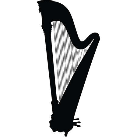Harp Silhouette Vectorのイラスト素材
