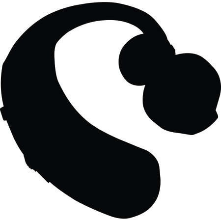 Hearing Aid Silhouette Vectorのイラスト素材