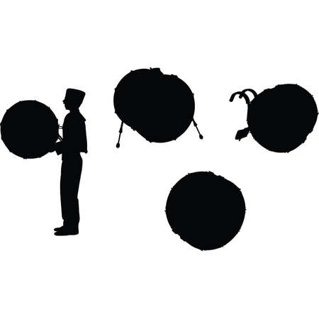 Bass Drum Silhouette Vectorのイラスト素材