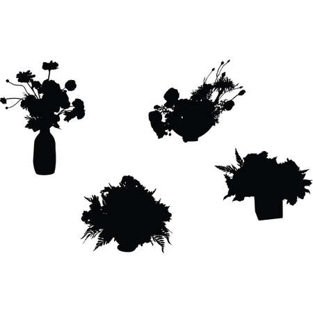 Flower Arrangment Silhouette Vectorのイラスト素材