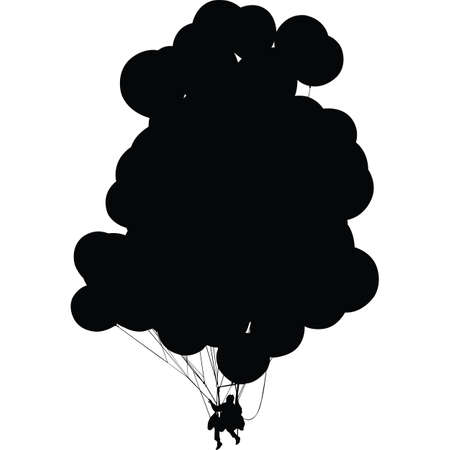 Cluster Ballooning Silhouette Vectorのイラスト素材