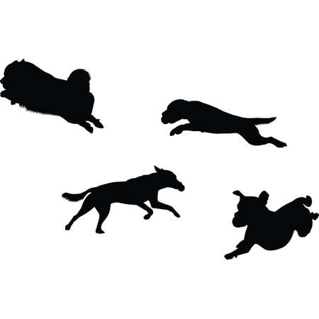 Flyball Relay Race Silhouette Vectorのイラスト素材