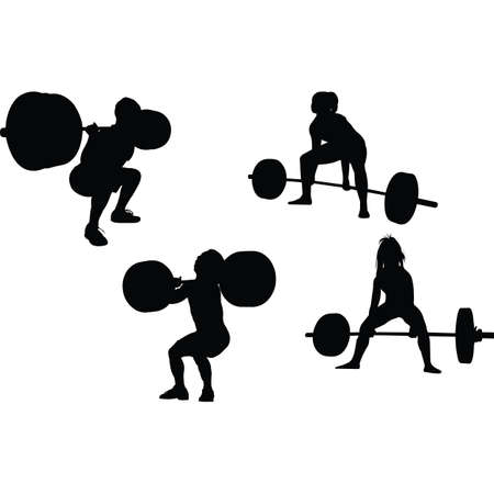 Powerlifting Silhouette Vectorのイラスト素材