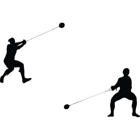 Hammer Throw Silhouette Vectorのイラスト素材