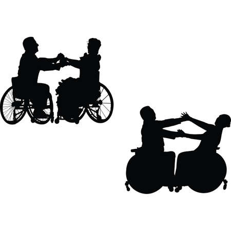 Wheelchair Dancing Silhouette Vectorのイラスト素材