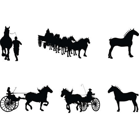 Draft Horse Show Silhouette Vectorのイラスト素材