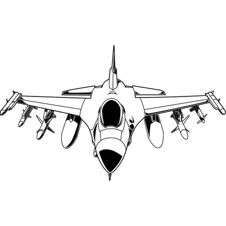 Fighter Plane Detailed Vector Clipartのイラスト素材