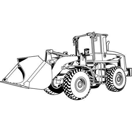 Front Loader Detailed Vector Clipartのイラスト素材