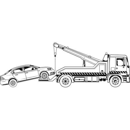 Tow Truck Detailed Vector Clipartのイラスト素材