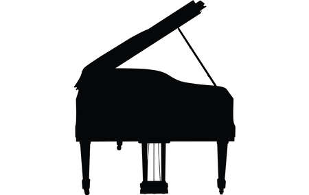 Piano vector eps,  Silhouette, Logo, Piano vector eps Cut Files for Cricut Design, Piano  Digital Commercial Clipart - PNG, EPSのイラスト素材
