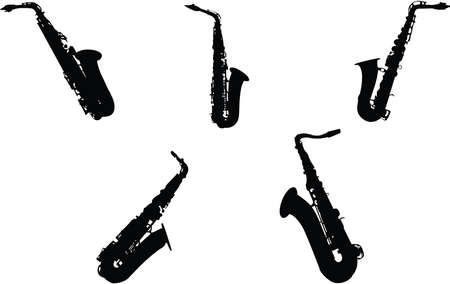 Saxophone vector eps,  Silhouette, Logo, Saxophone vector eps Cut Files for Cricut Design, Saxophone  Digital Commercial Clipart - PNG, EPSのイラスト素材