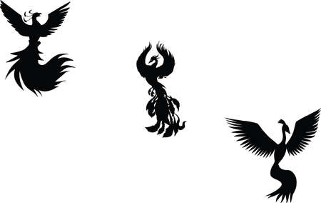 Phoenix Eps Vector,  Silhouette, Logo, Phoenix  Eps Vector Cut Files for Cricut Design, Phoenix  Digital Commercial Clipartのイラスト素材