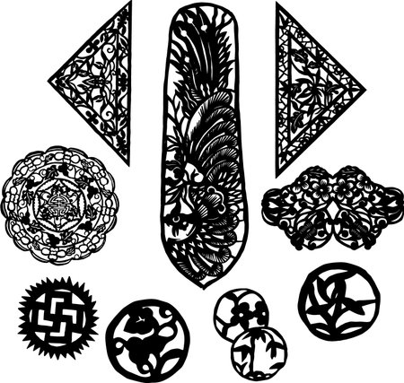 Chinese Cutout Designs Vectorのイラスト素材
