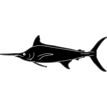 Blue Marlin Hand sketched, hand drawn vector clipartのイラスト素材
