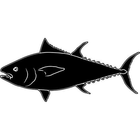 Tuna Hand sketched, hand drawn vector clipartのイラスト素材