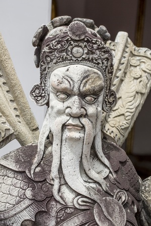 Chinese stone guardian statue, Wat Phoの写真素材