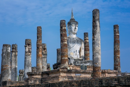 Ancient buddha statue  Sukhothai Historical Park, Sukhothai Province, Thailandの写真素材