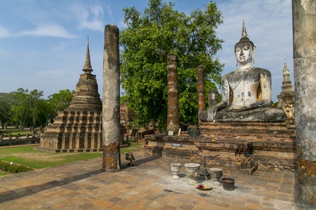 Ancient buddha statue  Sukhothai Historical Park, Sukhothai Province, Thailandの写真素材