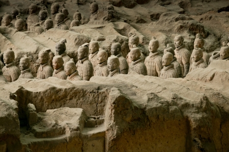 The Terracotta Army or the \"Terra Cotta Warriors and Horses\" buried in the pits next to the Qin Shi Huangのeditorial素材