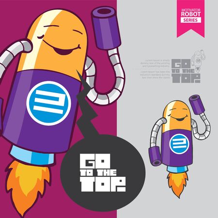 cute robot ventor characterのイラスト素材