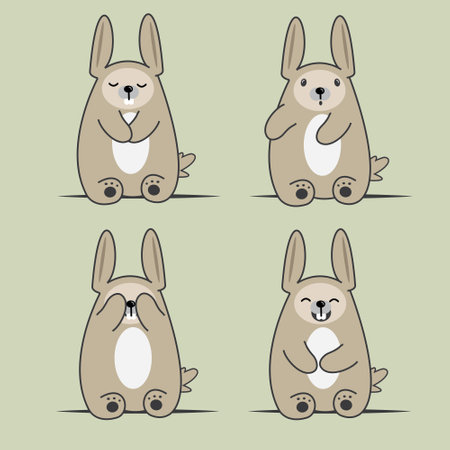 Cute rabbit animal cartoon vector illustration. Funny character for easter graphic greeting card resourcesのイラスト素材