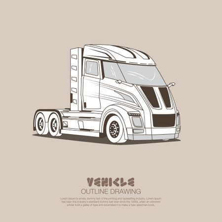 Modern truck without container. Expedition vehicle vector illustrationのイラスト素材