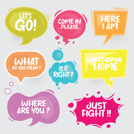 Speech bubble collection for comic. Isolated text balloon vector illustration.のイラスト素材