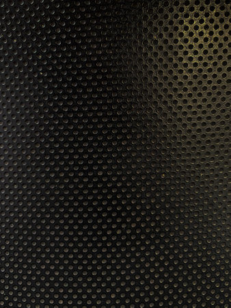 Black metal background with holes. 3d rendering, 3d illustration.の写真素材