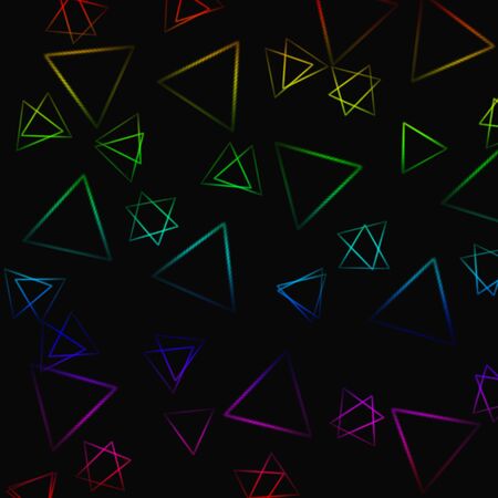 abstract rainbow triangle on black background;