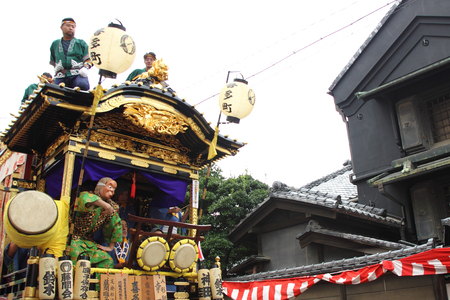 KAWAGOE, SAITAMA,JAPAN -  OCT 19 2013   Unidentified people joint to the parade for kawagoe festival on Oct  19 2013 in Kawagoe, Saitama, Japan のeditorial素材