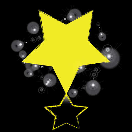 Abstract bokeh gold  star on a black backgroundの写真素材