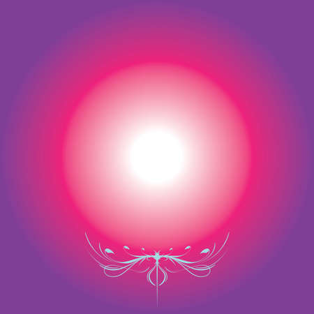 Abstract pink circle with blue flower on a purple backgroundのイラスト素材