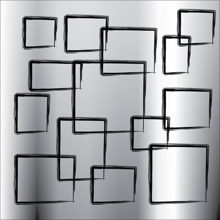 abstract black  square on a gray backgroundのイラスト素材