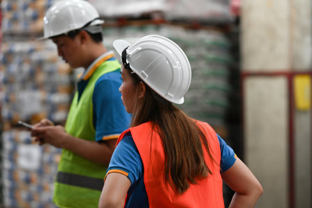 A female worker was leaving work after finishing.の写真素材
