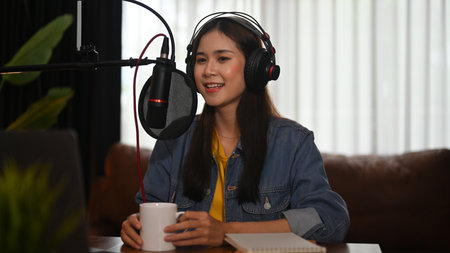 Podcast Host in Action.