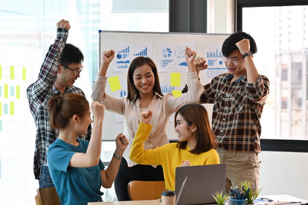 The Asian business start up team successfully campaign for customerâ€™s company over a...