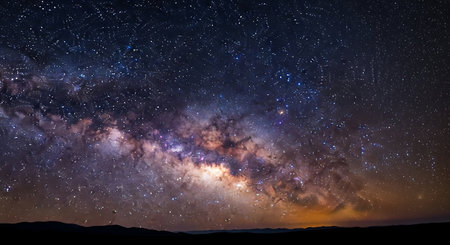 Milky way galaxy with stars and space dust in the universe.