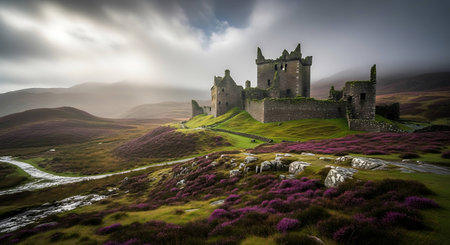 Beautiful landscape image of Eilean Donan Castle in Scotlandの写真素材