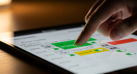 Close-up Of Person's Hand Using Smartphone With Calendar App